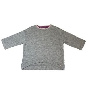 Fil Noir Made in Italy S Cotton Blend Grey tunic Style Top Sparkly Pink Collar